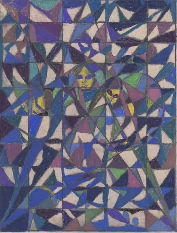 Adolf Hölzel, o. T., Mitte 1920er Jahre, Bleistift und Kreide auf Papier, 32,5 x 25 cm, Adolf Hölzel-Stiftung, Stuttgart